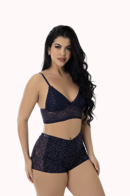 Short Doll Estampado com Renda – Doce Malícia