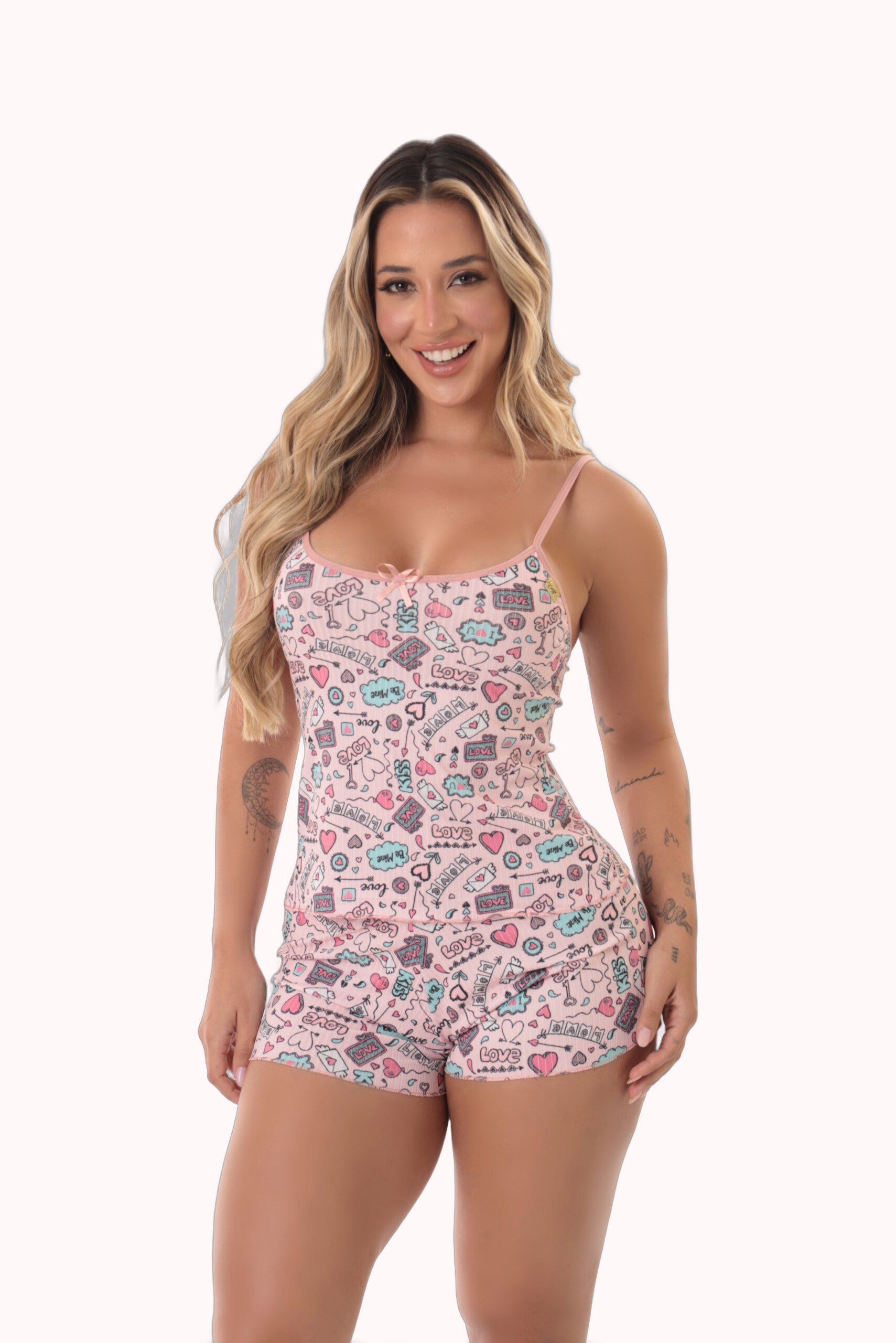 Short Doll Feminino Canelado Estampado – Doce Malícia