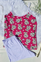 Short Doll em Suede com Estampa em Branco – Doce Malícia