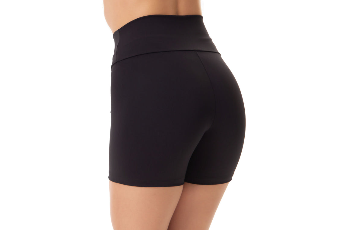 Short Fitness em Microfibra Supplex Duo em Preto – Doce Malícia