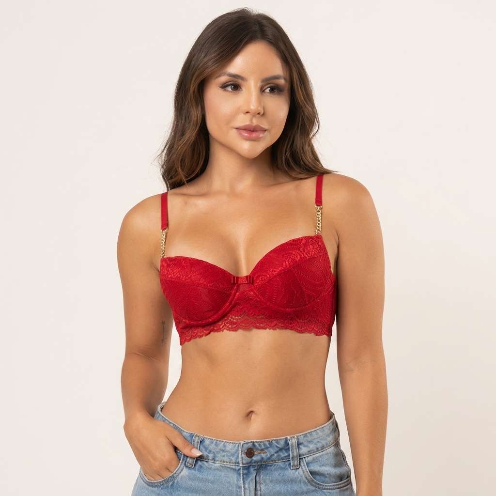 Sutiã com Strass – Doce Malícia - Vermelho
