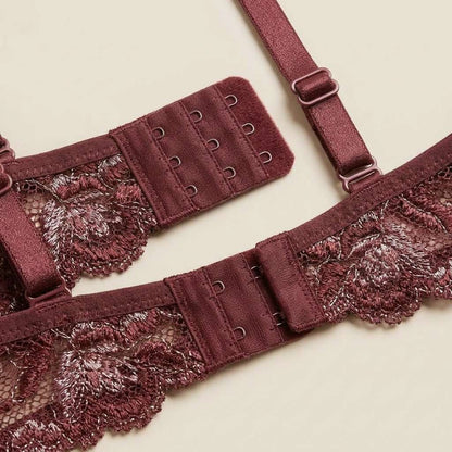 Sutiã com Bojo e Renda Bicolor Feminino Lingerie