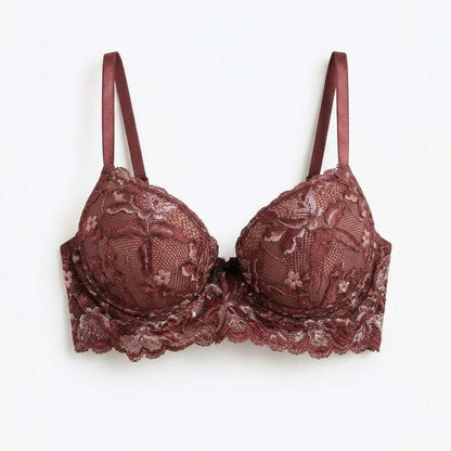 Sutiã com Bojo e Renda Bicolor Feminino Lingerie