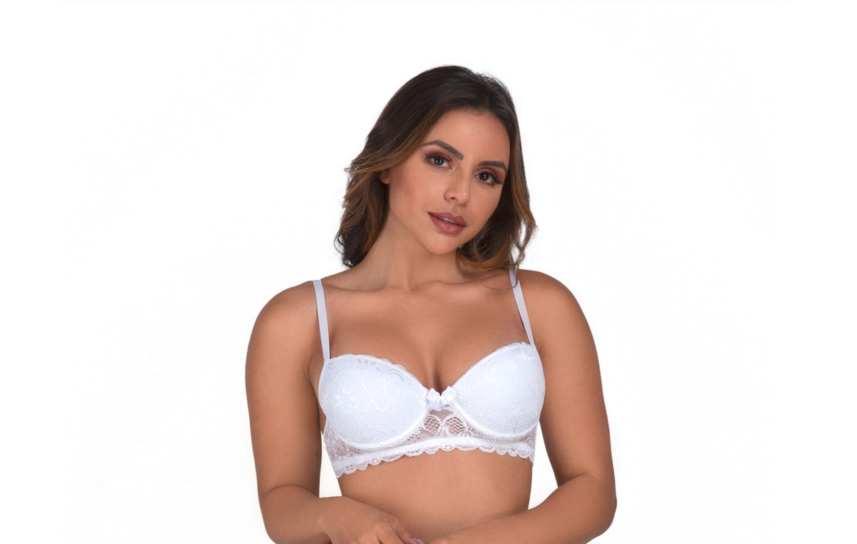 Sutiã de Bojo em Renda em Branco – Doce Malícia
