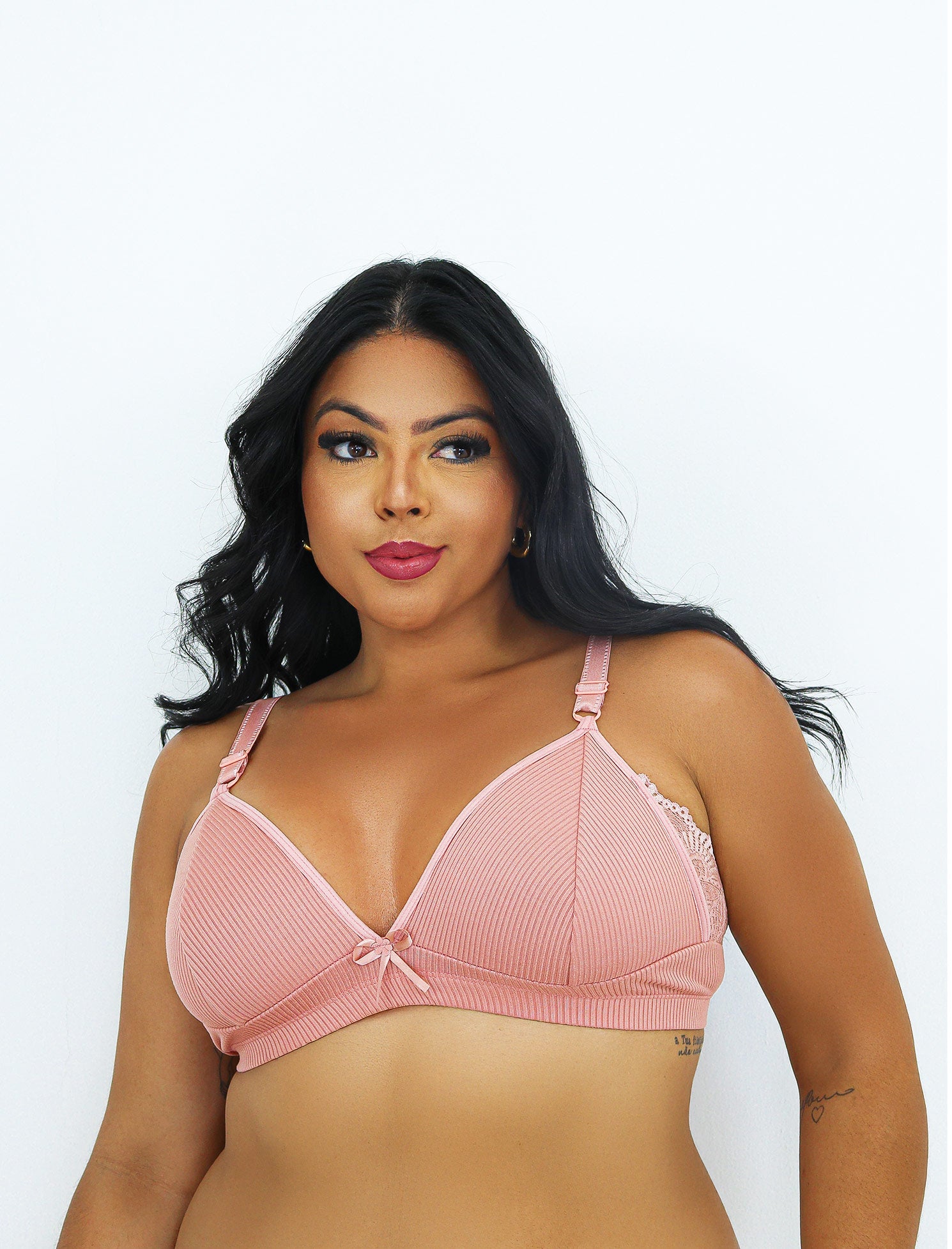 Soutien Reforçado Plus Size Canelado em azul-Marinho – Doce Malícia