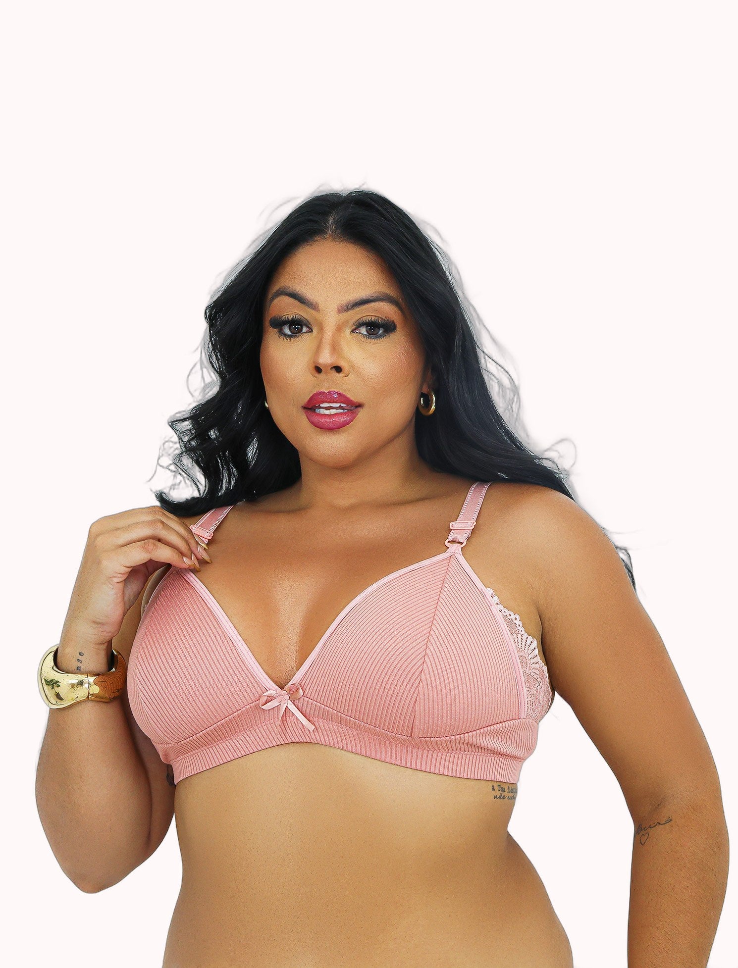 Soutien Reforçado Plus Size Canelado com Renda – Doce Malícia