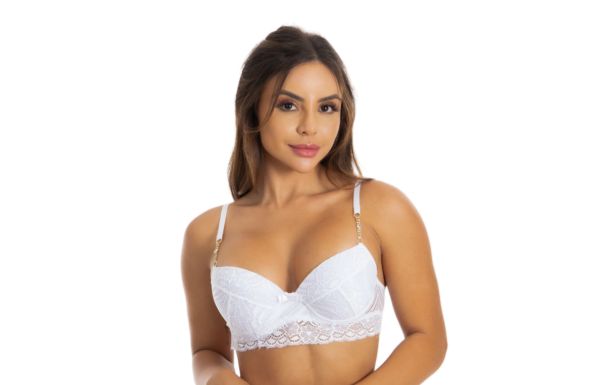 Sutiã com Strass em Branco – Doce Malícia