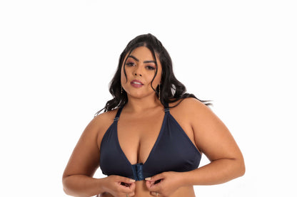Sutiã Plus Size Fecho Frontal em azul-Marinho – Doce Malícia