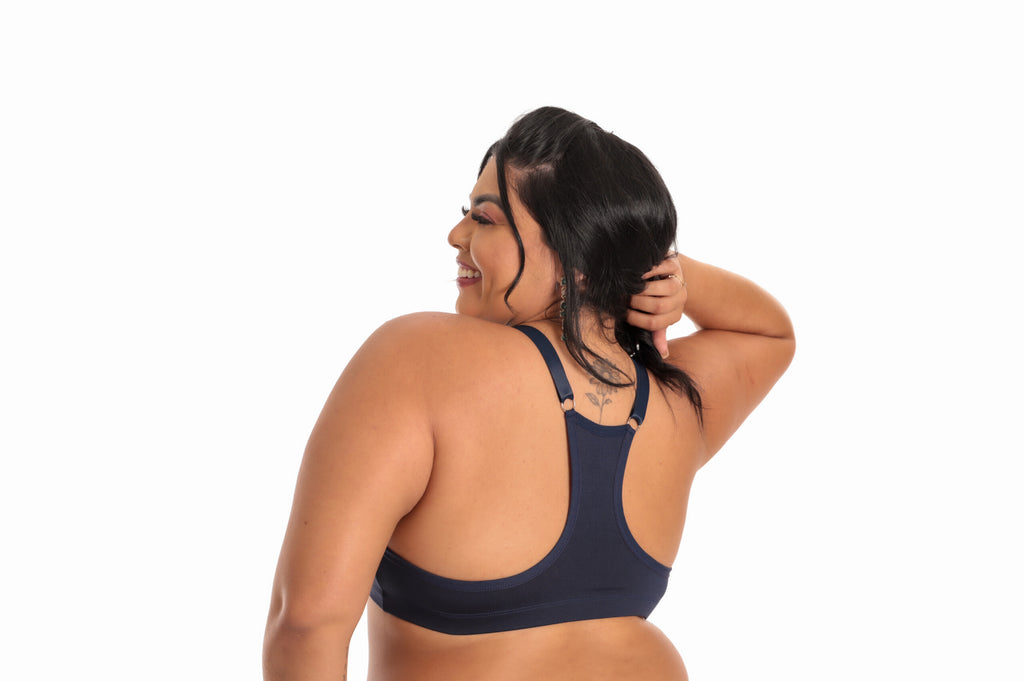 Sutiã Plus Size Fecho Frontal em azul-Marinho – Doce Malícia