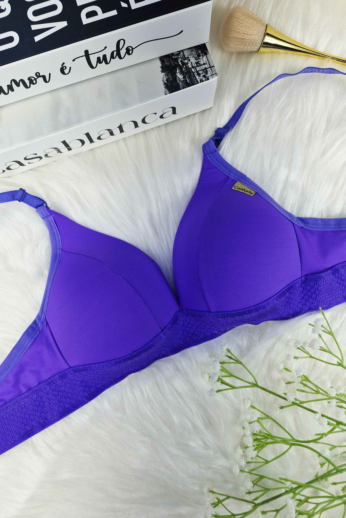 Soutien Push Up com Elástico Reforçado em Azul Royal – Doce Malícia