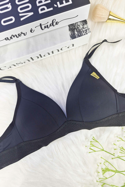 Soutien Push Up com Elástico Reforçado em Azul Royal – Doce Malícia