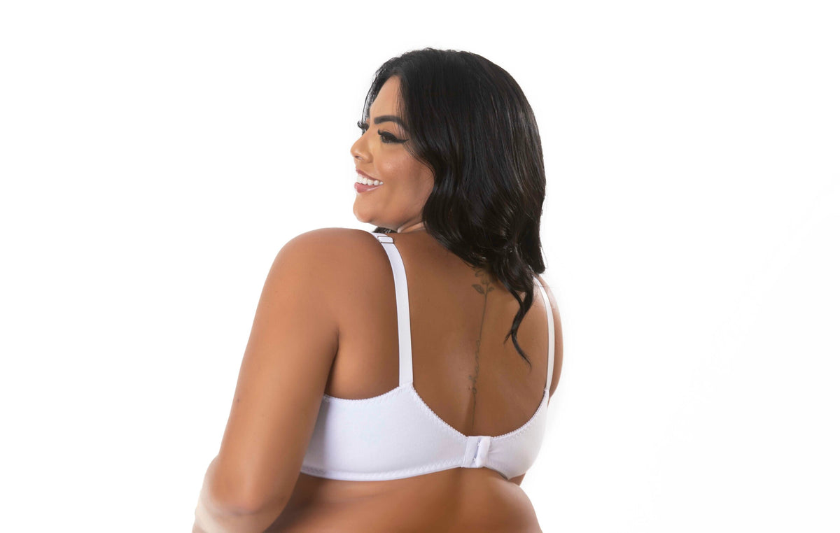 Sutiã reforçado de cotton sem bojo em Branco – Doce Malícia
