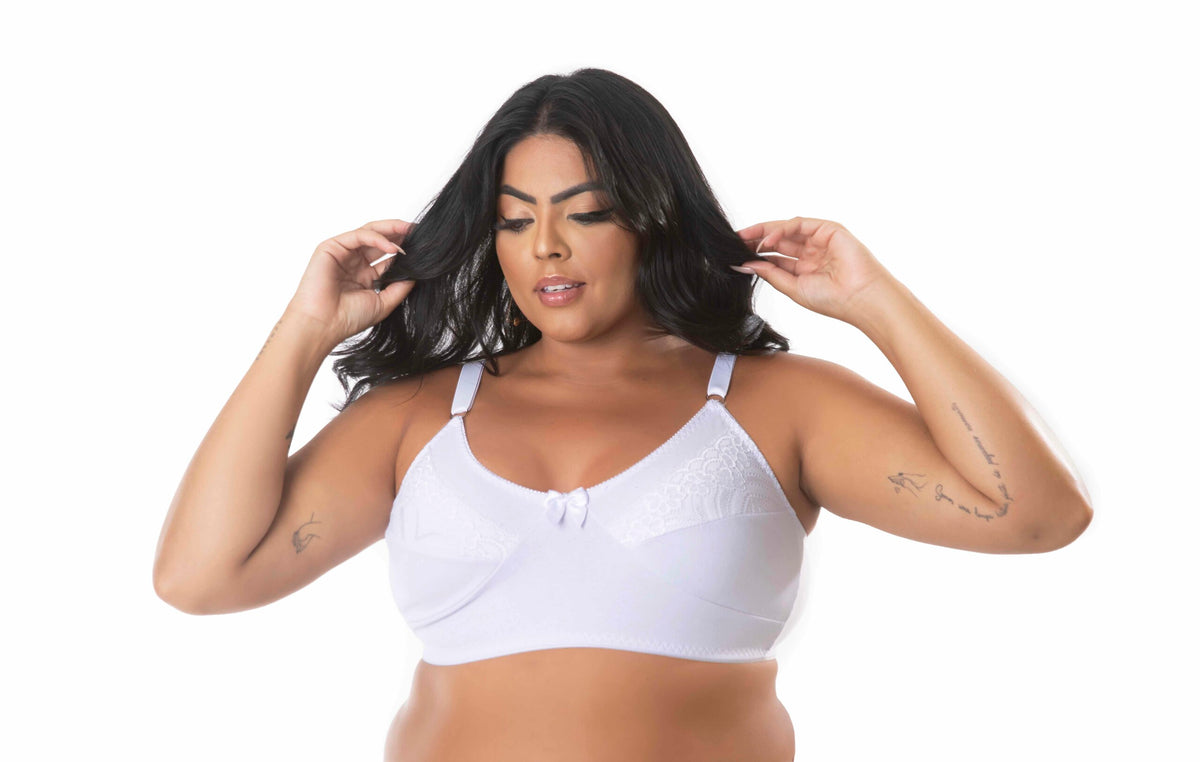 Sutiã reforçado de cotton sem bojo em Branco – Doce Malícia