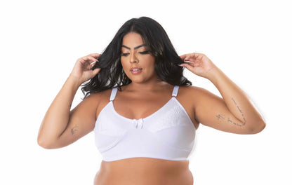 Sutiã reforçado de cotton sem bojo em Branco – Doce Malícia