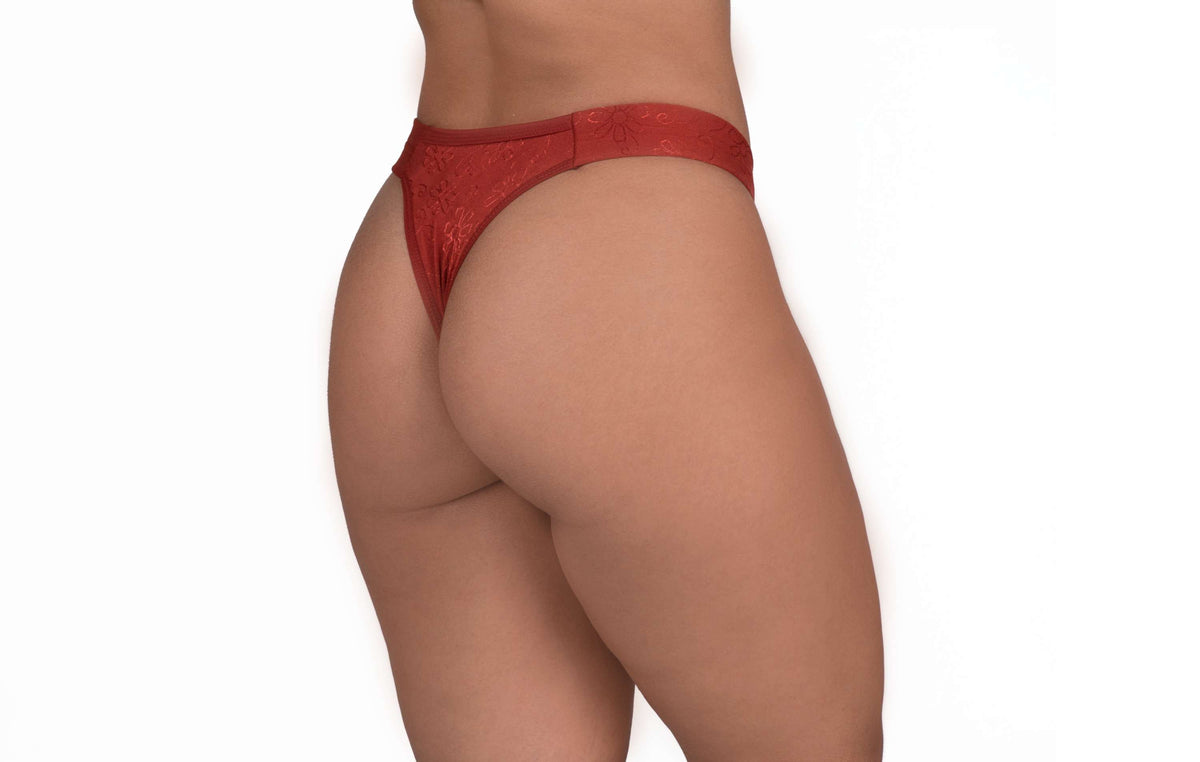 Tanga com tecido brilhoso em azul-Marinho – Doce Malícia