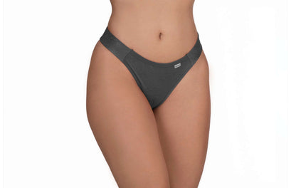 Tanga com tecido brilhoso em azul-Marinho – Doce Malícia
