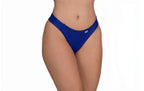 Tanga com tecido brilhoso em azul-Marinho – Doce Malícia