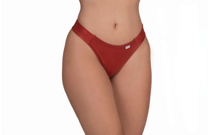 Tanga com tecido brilhoso em azul-Marinho – Doce Malícia