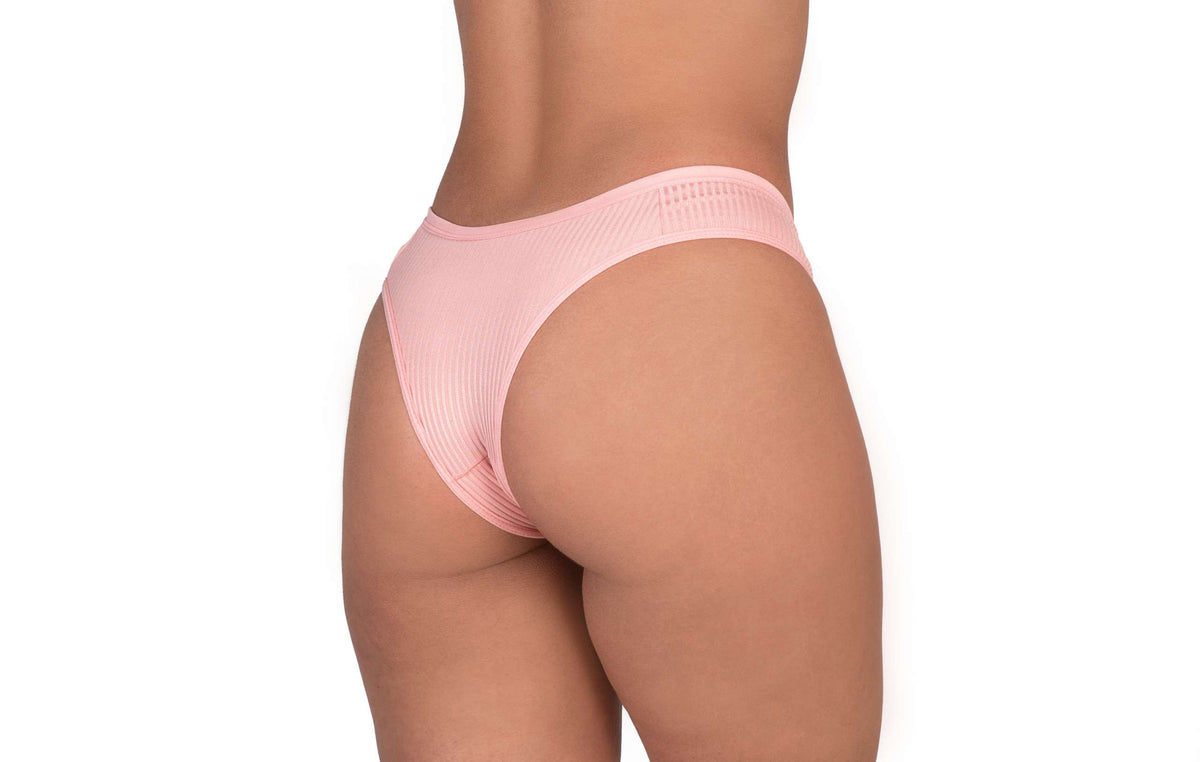 Tanga com tecido canelado em Branco – Doce Malícia
