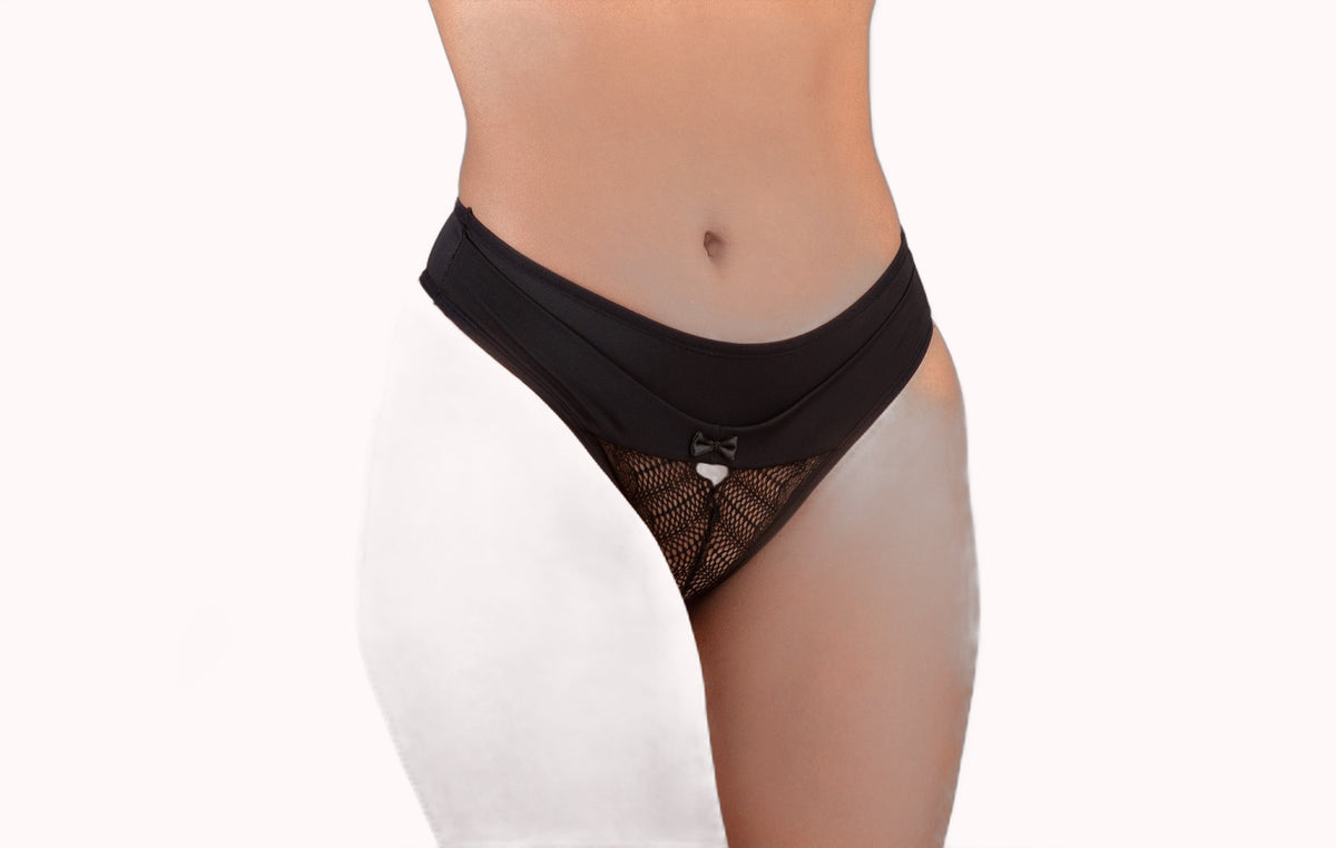 Tanga em microfibra com detalhe de renda – Doce Malícia