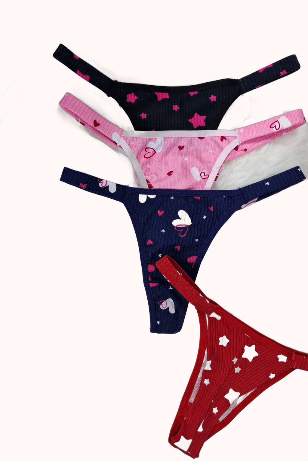 Tanga Biquíni Fio Duplo com Pala Dupla Estampada Canelada – Doce Malícia
