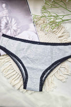 Tanga de Algodão Mesclado com Rendinha em Branco – Doce Malícia