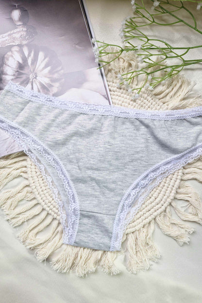 Tanga de Algodão Mesclado com Rendinha em Branco – Doce Malícia