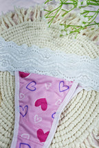 Tanga em Suede Estampado com Renda em Branco – Doce Malícia