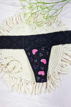 Tanga em Suede Estampado com Renda em Branco – Doce Malícia