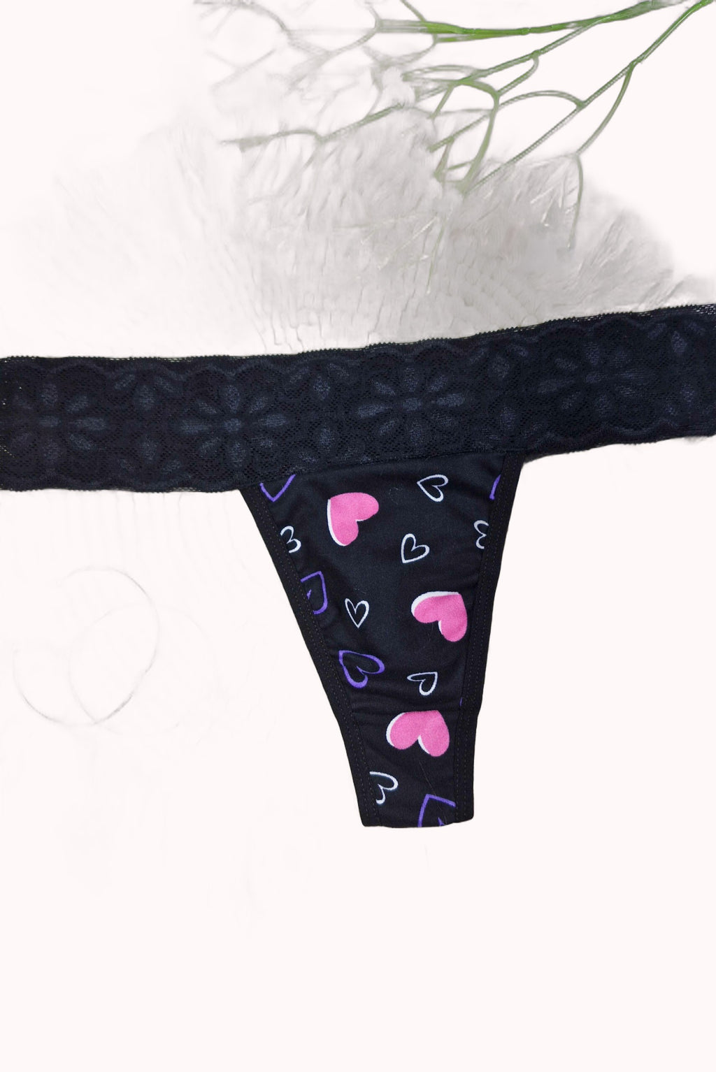 Tanga em Suede Estampado com Renda – Doce Malícia
