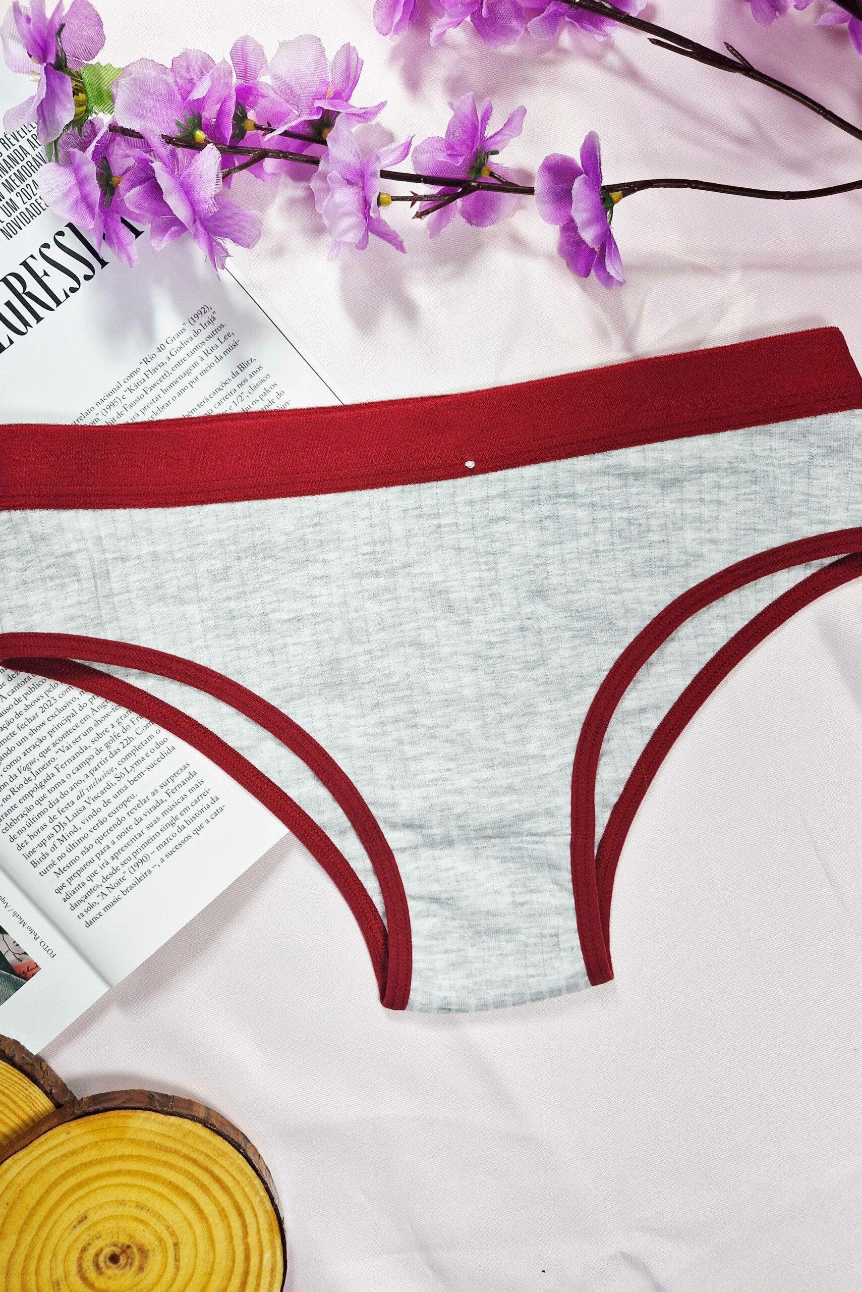Tanga Mescla Canelada com Elástico em azul – Doce Malícia