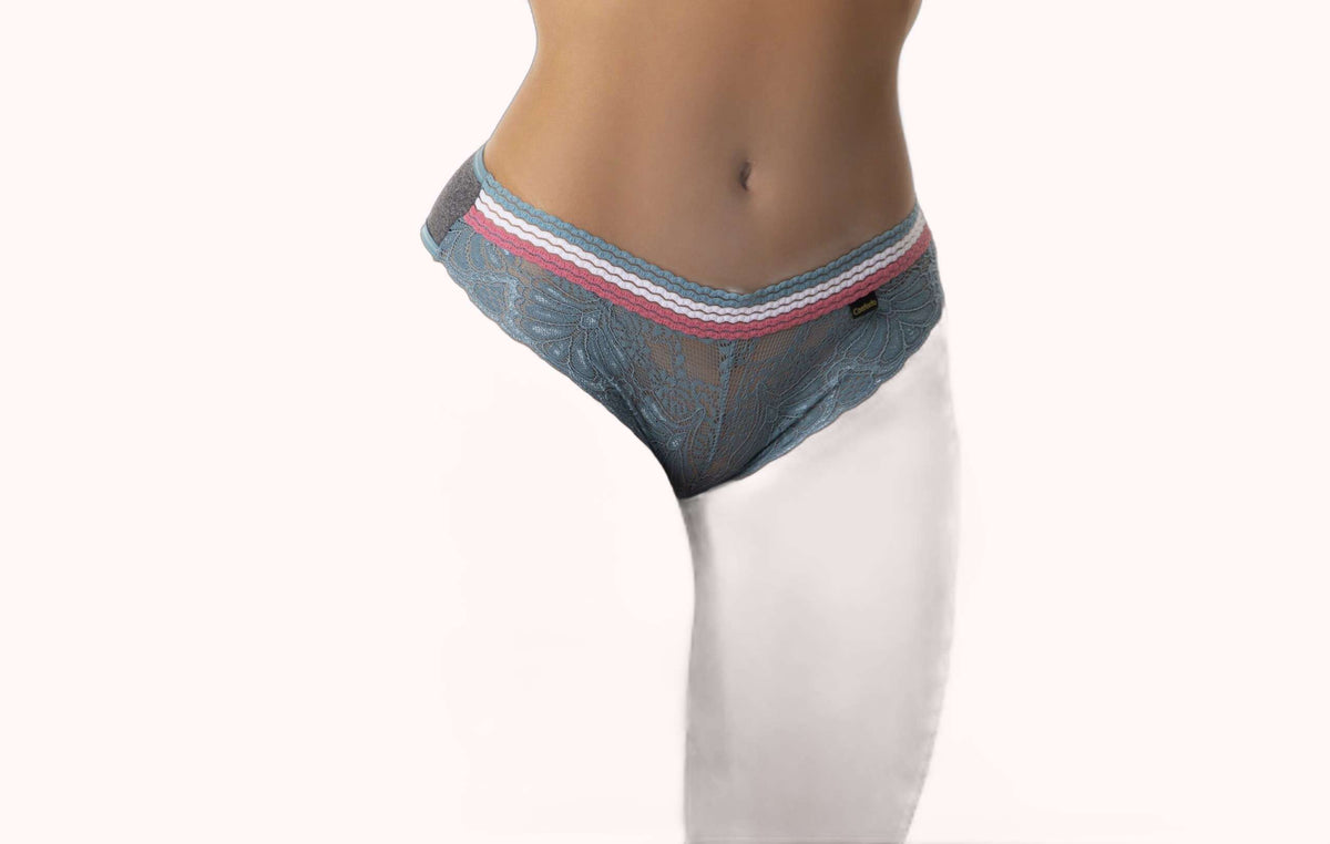 Tanga Mescla com Renda e Elástico Desenhado – Doce Malícia