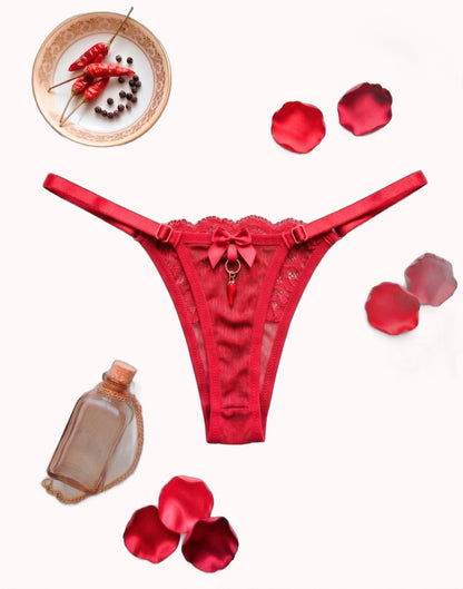Tanga de Renda Sexy com Detalhe Pimentinha – Doce Malícia