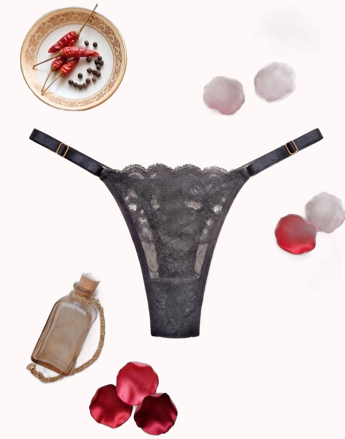 Tanga de Renda Sexy com Detalhe Pimentinha – Doce Malícia