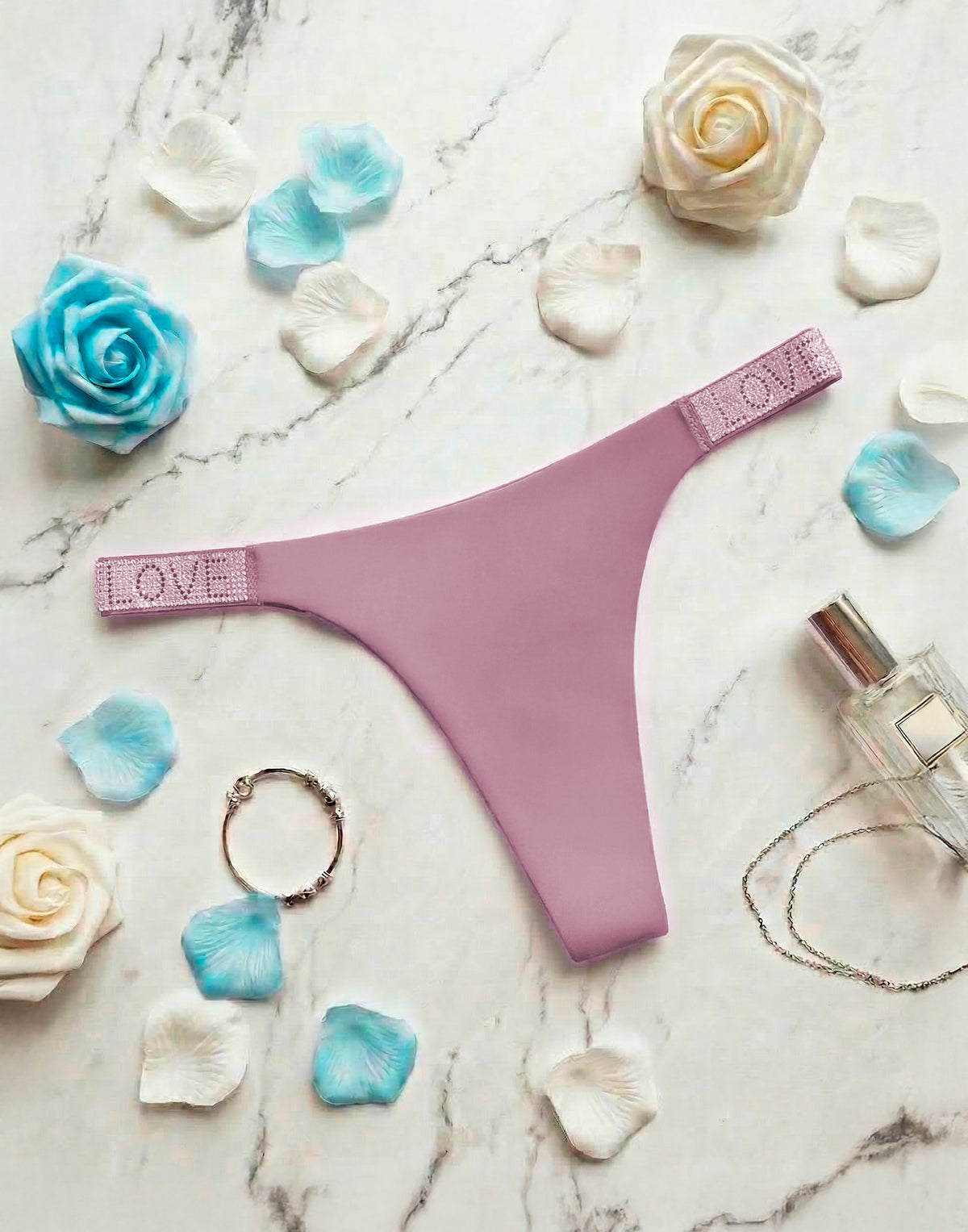 Tanga Sem Costura Fio Dental em Rosa claro – Doce Malícia