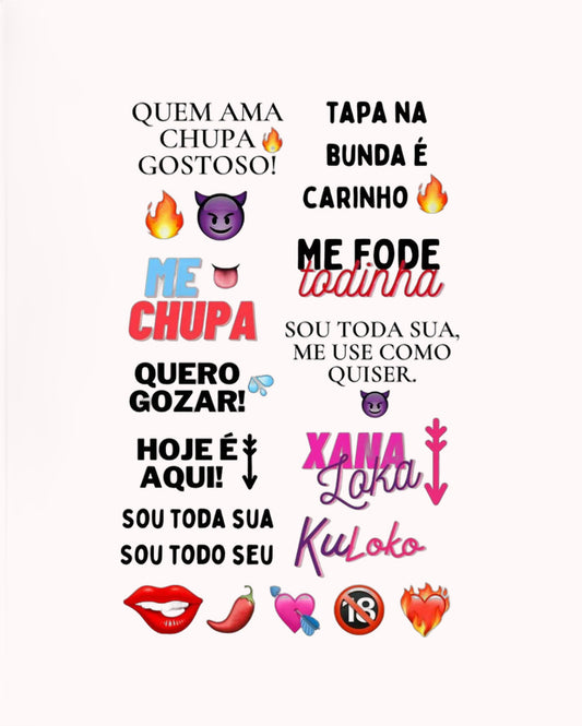 Cartela Tatuagem Temporária Sexy – Doce Malícia