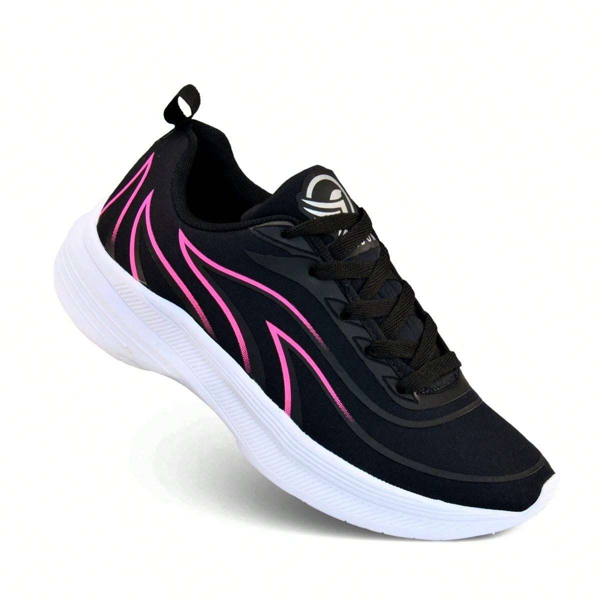Tênis Feminino Fitness Macio e Leve Preto – Doce Malícia