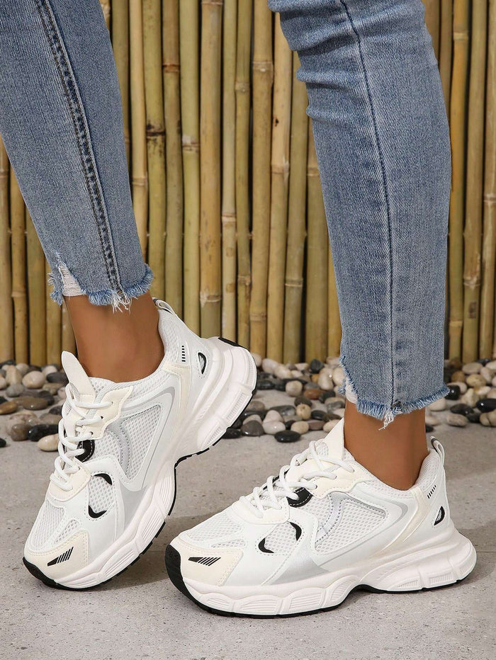 Tênis Feminino Corrida Cadarço Bicolor Branco – Doce Malícia — Doce Malícia