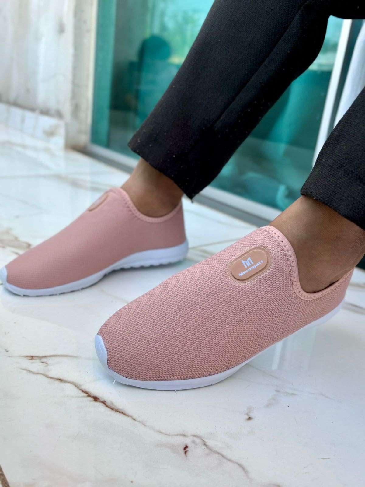 Tênis Feminino Slip On Meia Calce Fácil Rosé – Doce Malícia