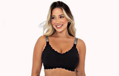 Top Canelado Conforto com Bojo e Alças Brilhosas – Doce Malícia