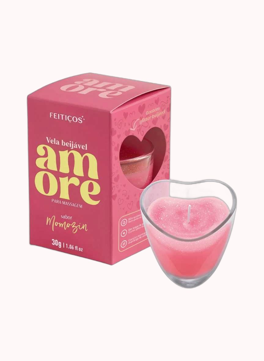 Vela Beijável Amore Momozin  Morango Com Chantily 30g – Doce Malícia