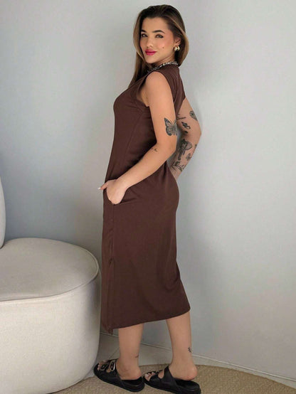 Vestido Midi Muscle Tee com Bolsos – Doce Malícia