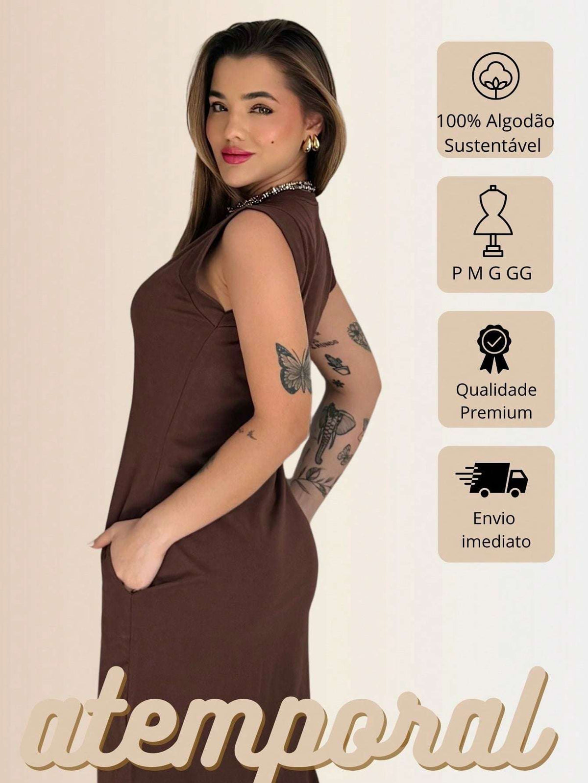 Vestido Midi Muscle Tee com Bolsos – Doce Malícia