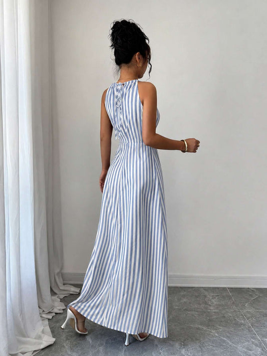 Vestido Feminino Algodão Linho Azul E – Doce Malícia