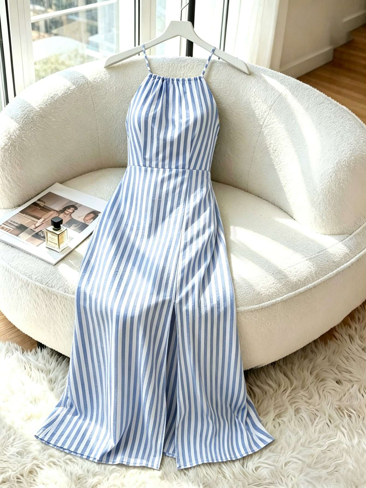 Vestido Feminino Algodão Linho Azul E – Doce Malícia