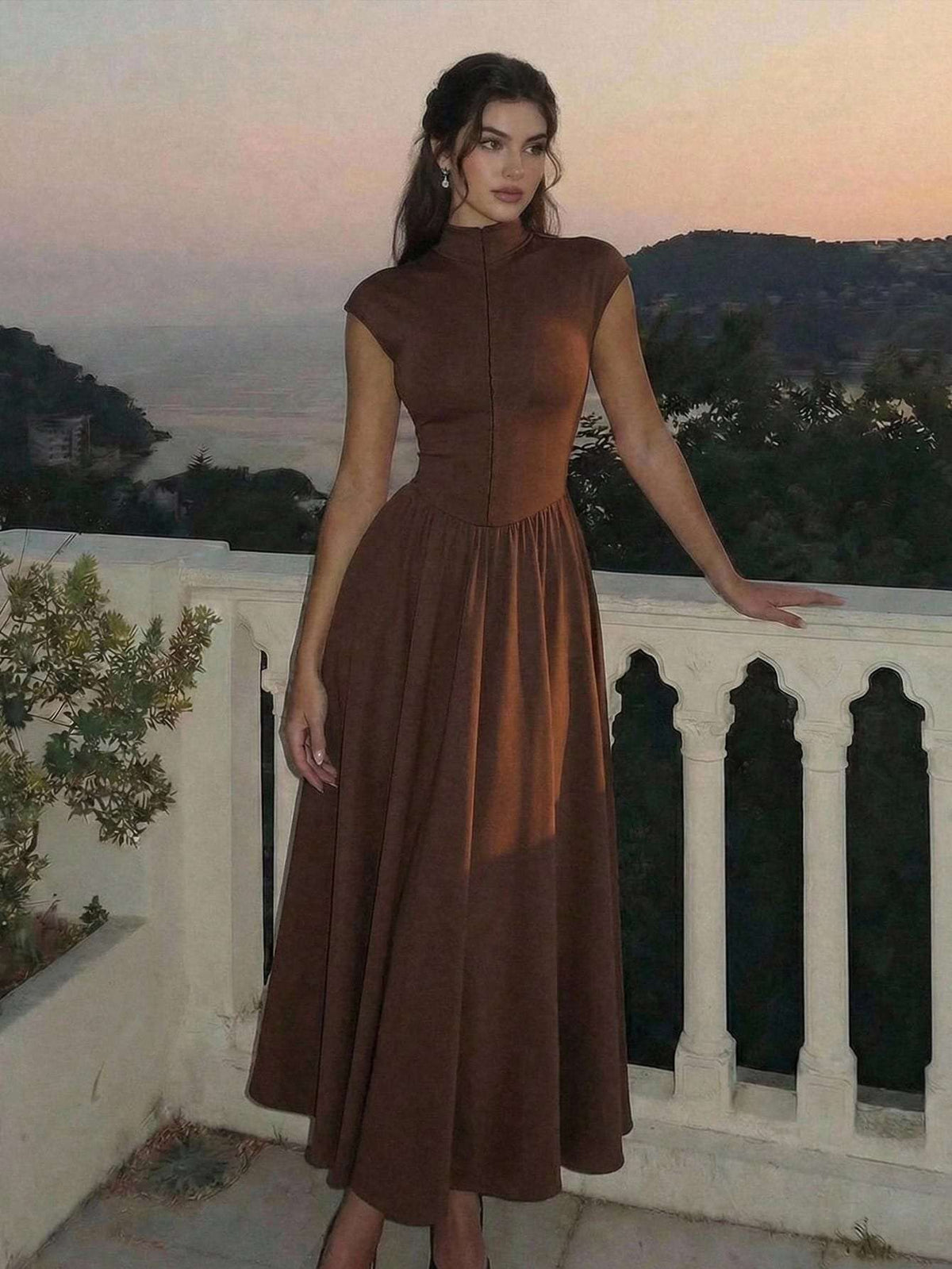 Vestido Feminino Canelado Longo – Doce Malícia