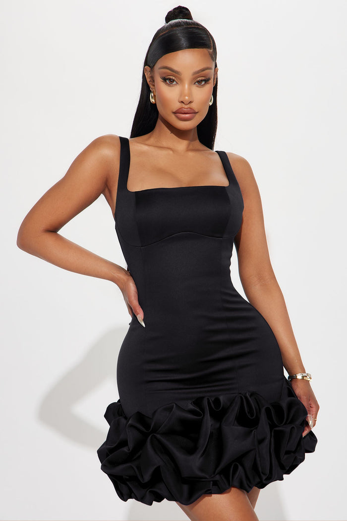 Vestido Feminino Curto Cetim Preto – Doce Malícia — Doce Malícia