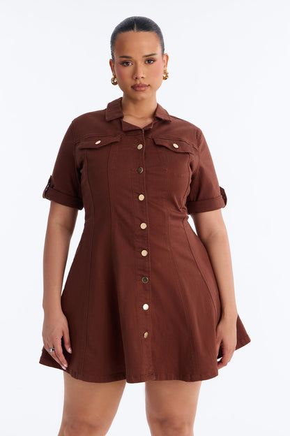 Vestido Feminino Curto Marrom – Doce Malícia