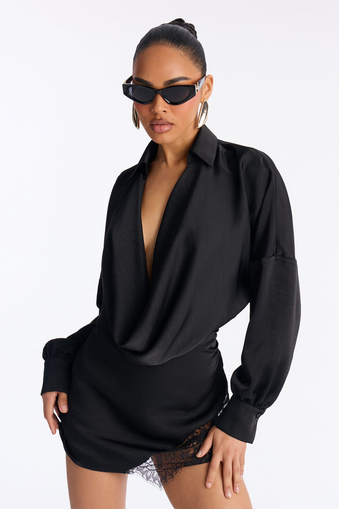 Vestido Feminino Curto Renda Cetim Preto – Doce Malícia — Doce Malícia