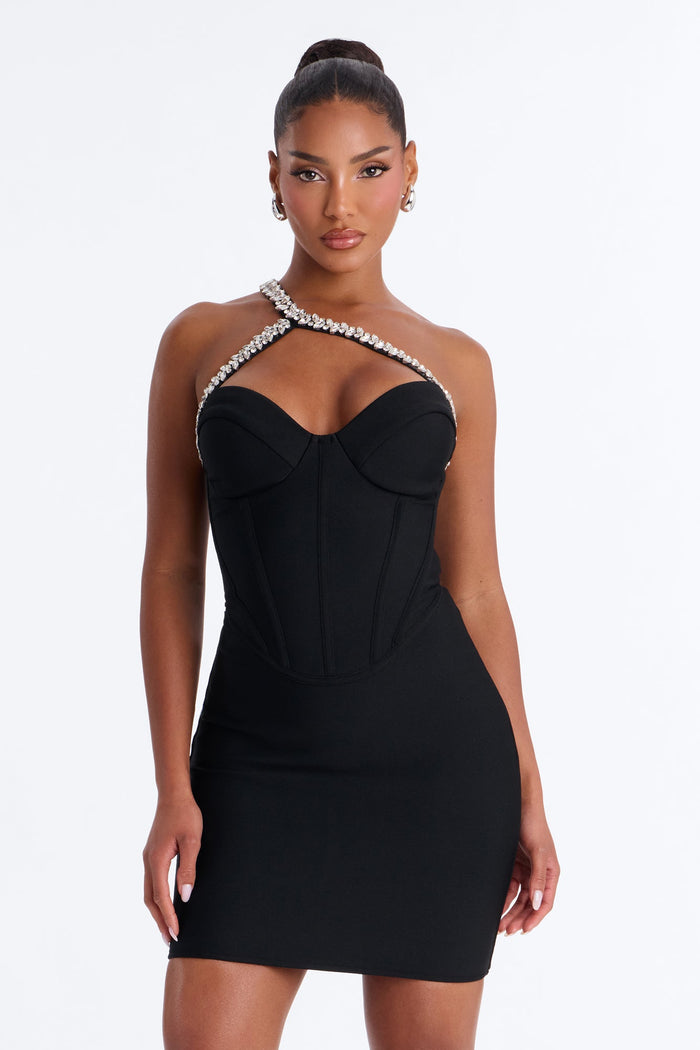 Vestido Feminino Curto Strass Preto – Doce Malícia — Doce Malícia